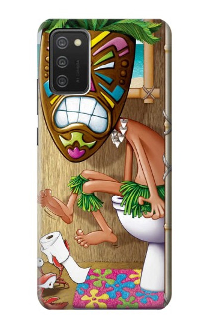 W1702 Tiki Man Toilet Hard Case and Leather Flip Case For Samsung Galaxy A03S