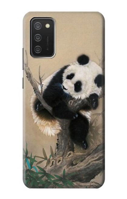 W2210 Panda Fluffy Art Painting Hard Case and Leather Flip Case For Samsung Galaxy A03S
