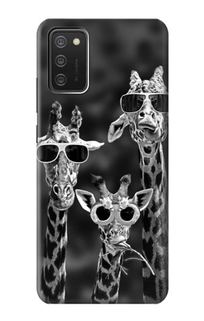 W2327 Giraffes With Sunglasses Hard Case and Leather Flip Case For Samsung Galaxy A03S