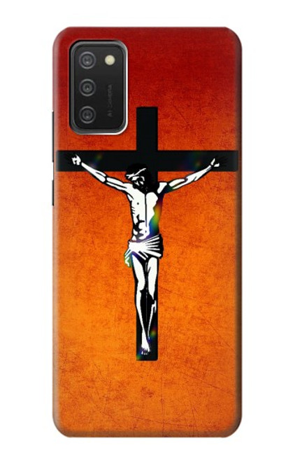 W2421 Jesus Christ On The Cross Hard Case and Leather Flip Case For Samsung Galaxy A03S