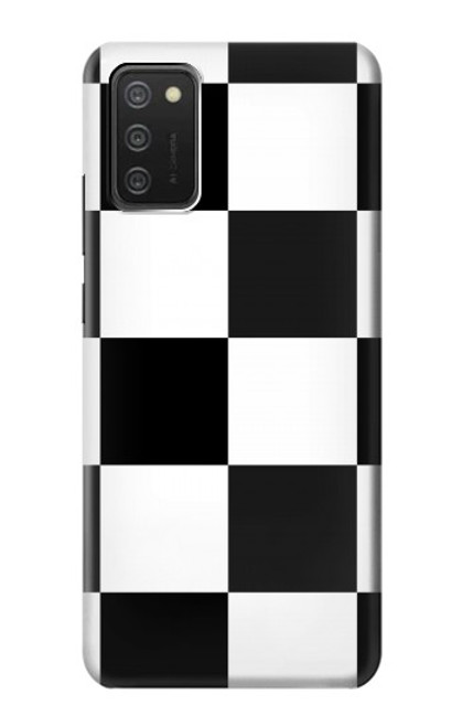 W2492 Black and White Check Hard Case and Leather Flip Case For Samsung Galaxy A03S