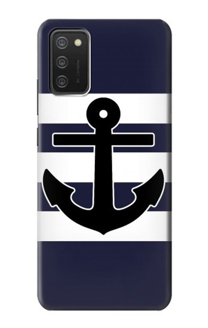 W2758 Anchor Navy Hard Case and Leather Flip Case For Samsung Galaxy A03S