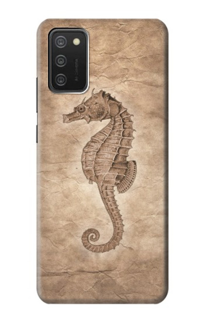 W3214 Seahorse Skeleton Fossil Hard Case and Leather Flip Case For Samsung Galaxy A03S