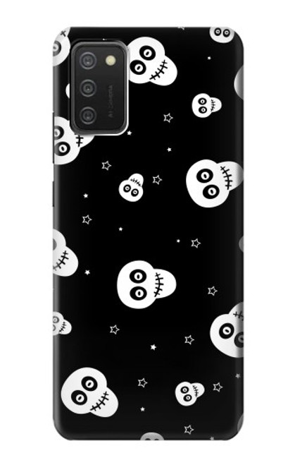 W3261 Smile Skull Halloween Pattern Hard Case and Leather Flip Case For Samsung Galaxy A03S