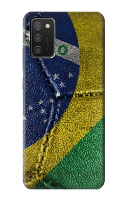 W3297 Brazil Flag Vintage Football Graphic Hard Case and Leather Flip Case For Samsung Galaxy A03S