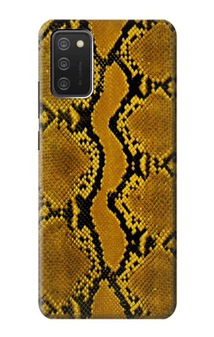 W3365 Yellow Python Skin Graphic Print Hard Case and Leather Flip Case For Samsung Galaxy A03S