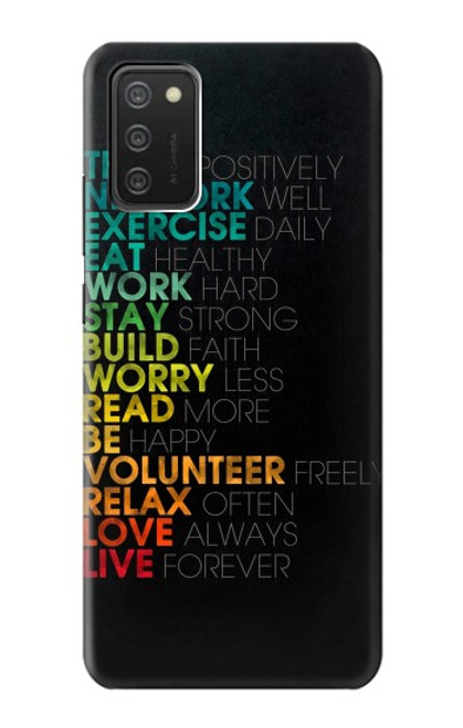 W3523 Think Positive Words Quotes Hard Case and Leather Flip Case For Samsung Galaxy A03S