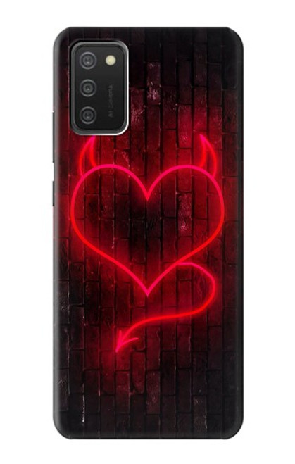 W3682 Devil Heart Hard Case and Leather Flip Case For Samsung Galaxy A03S