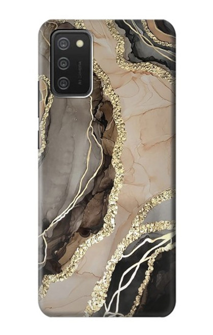 W3700 Marble Gold Graphic Printed Hard Case and Leather Flip Case For Samsung Galaxy A03S