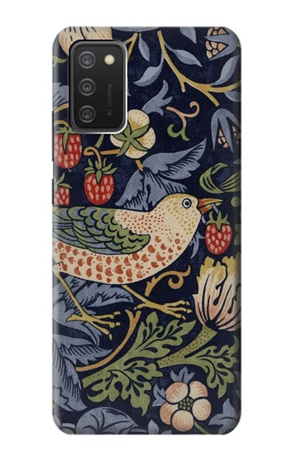 W3791 William Morris Strawberry Thief Fabric Hard Case and Leather Flip Case For Samsung Galaxy A03S