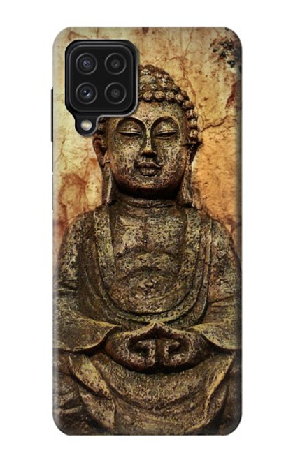 W0344 Buddha Rock Carving Hard Case and Leather Flip Case For Samsung Galaxy A22 4G