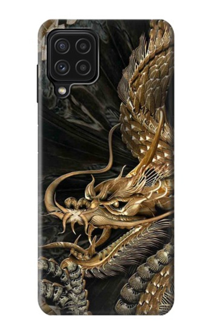 W0426 Gold Dragon Hard Case and Leather Flip Case For Samsung Galaxy A22 4G