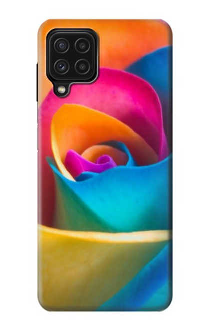 W1671 Rainbow Colorful Rose Hard Case and Leather Flip Case For Samsung Galaxy A22 4G