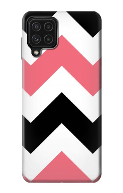 W1849 Pink Black Chevron Zigzag Hard Case and Leather Flip Case For Samsung Galaxy A22 4G