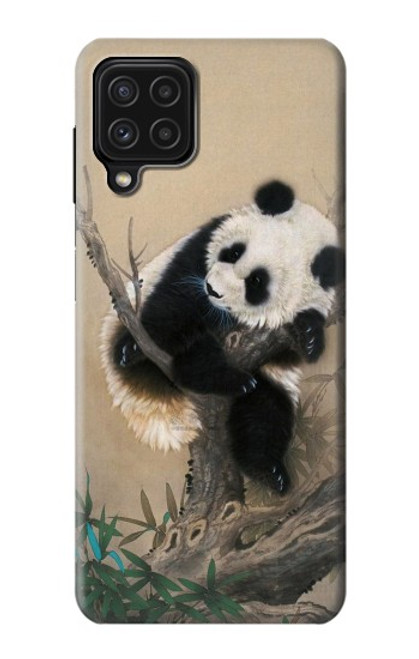 W2210 Panda Fluffy Art Painting Hard Case and Leather Flip Case For Samsung Galaxy A22 4G