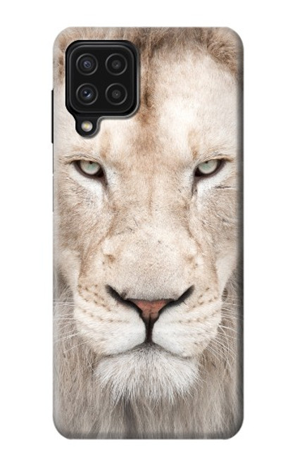 W2399 White Lion Face Hard Case and Leather Flip Case For Samsung Galaxy A22 4G