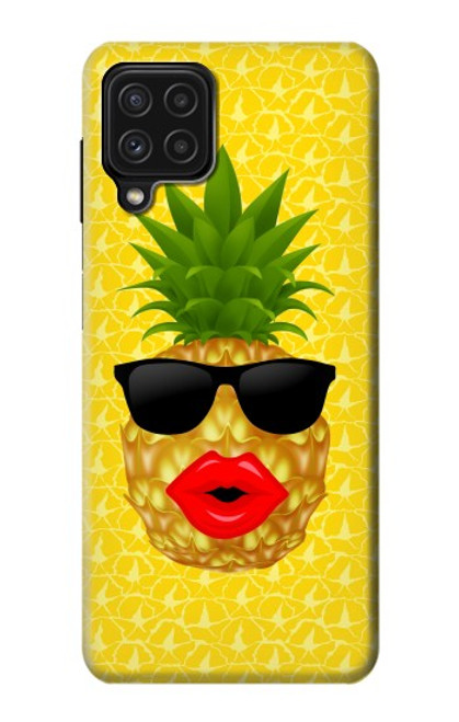 W2443 Funny Pineapple Sunglasses Kiss Hard Case and Leather Flip Case For Samsung Galaxy A22 4G