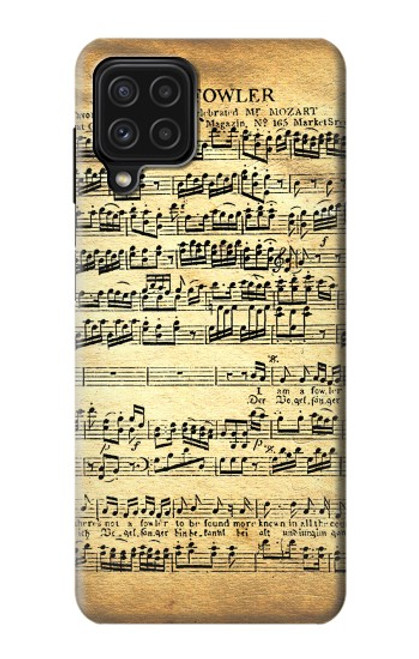 W2667 The Fowler Mozart Music Sheet Hard Case and Leather Flip Case For Samsung Galaxy A22 4G