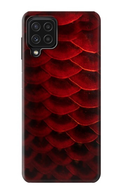 W2879 Red Arowana Fish Scale Hard Case and Leather Flip Case For Samsung Galaxy A22 4G