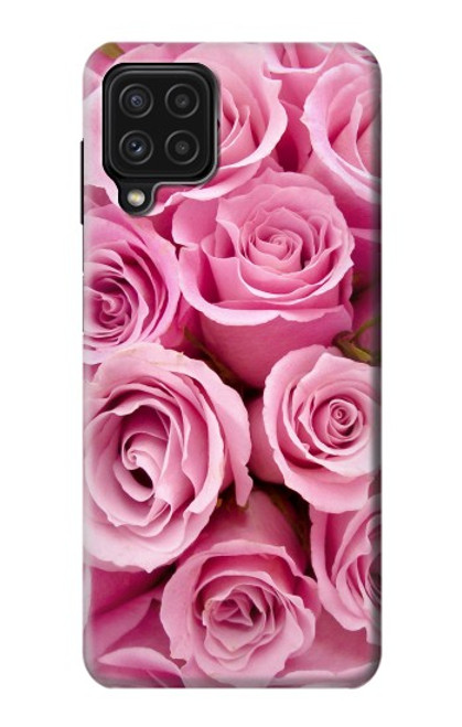 W2943 Pink Rose Hard Case and Leather Flip Case For Samsung Galaxy A22 4G