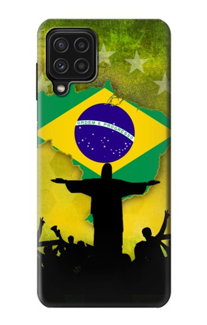 W2981 Brazil Football Soccer Hard Case and Leather Flip Case For Samsung Galaxy A22 4G