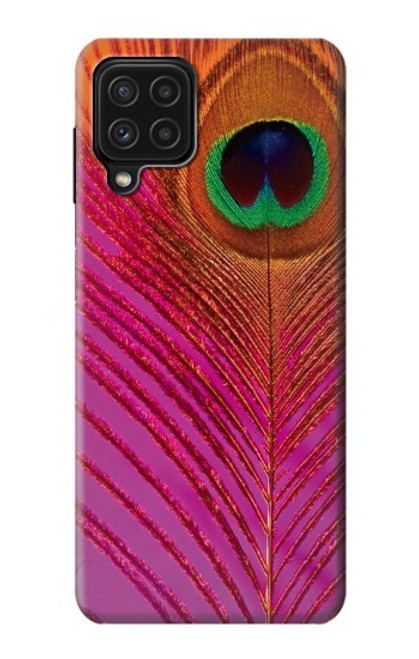 W3201 Pink Peacock Feather Hard Case and Leather Flip Case For Samsung Galaxy A22 4G