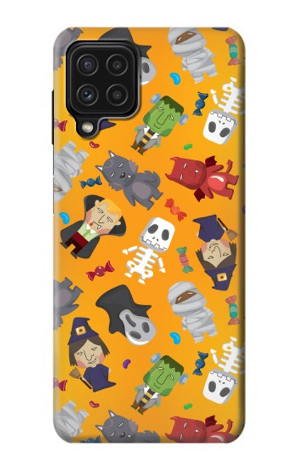 W3275 Cute Halloween Cartoon Pattern Hard Case and Leather Flip Case For Samsung Galaxy A22 4G