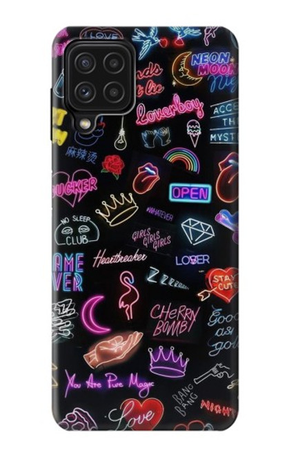 W3433 Vintage Neon Graphic Hard Case and Leather Flip Case For Samsung Galaxy A22 4G