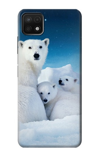 W0285 Polar Bear Family Arctic Hard Case and Leather Flip Case For Samsung Galaxy A22 5G