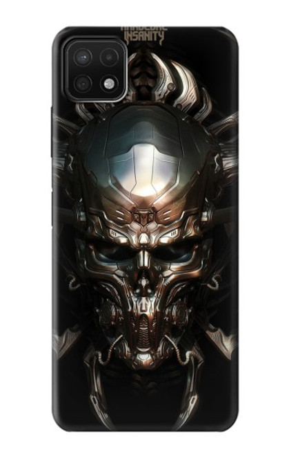 W1027 Hardcore Metal Skull Hard Case and Leather Flip Case For Samsung Galaxy A22 5G