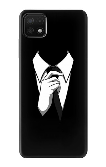 W1591 Anonymous Man in Black Suit Hard Case and Leather Flip Case For Samsung Galaxy A22 5G