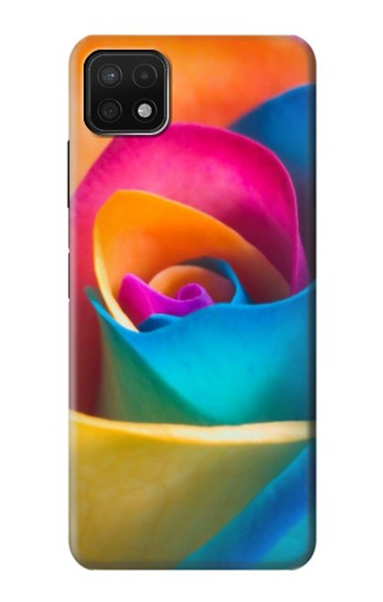 W1671 Rainbow Colorful Rose Hard Case and Leather Flip Case For Samsung Galaxy A22 5G