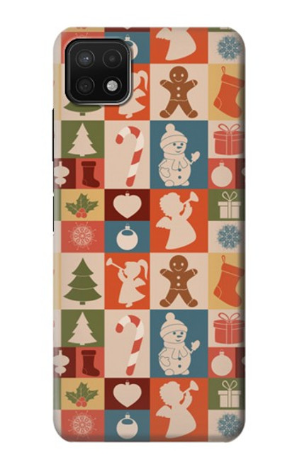 W2854 Cute Xmas Pattern Hard Case and Leather Flip Case For Samsung Galaxy A22 5G