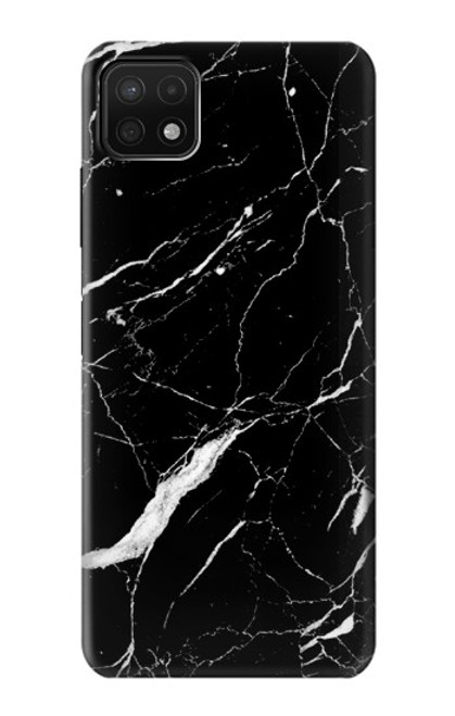 W2895 Black Marble Graphic Printed Hard Case and Leather Flip Case For Samsung Galaxy A22 5G