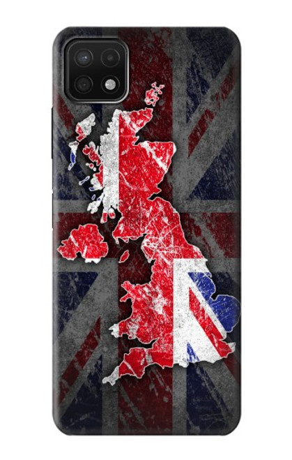 W2936 UK British Flag Map Hard Case and Leather Flip Case For Samsung Galaxy A22 5G