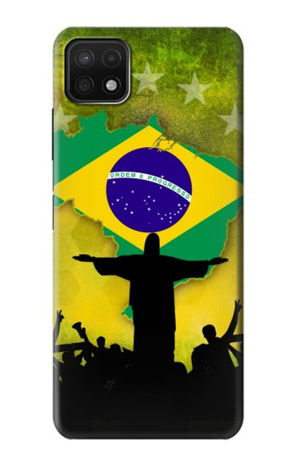 W2981 Brazil Football Soccer Hard Case and Leather Flip Case For Samsung Galaxy A22 5G