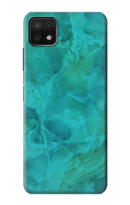 W3147 Aqua Marble Stone Hard Case and Leather Flip Case For Samsung Galaxy A22 5G