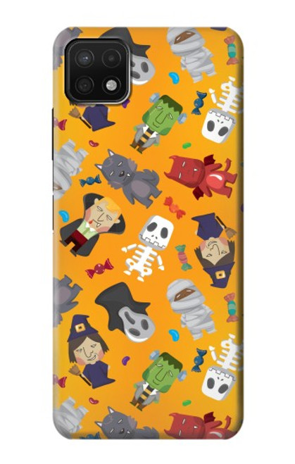 W3275 Cute Halloween Cartoon Pattern Hard Case and Leather Flip Case For Samsung Galaxy A22 5G