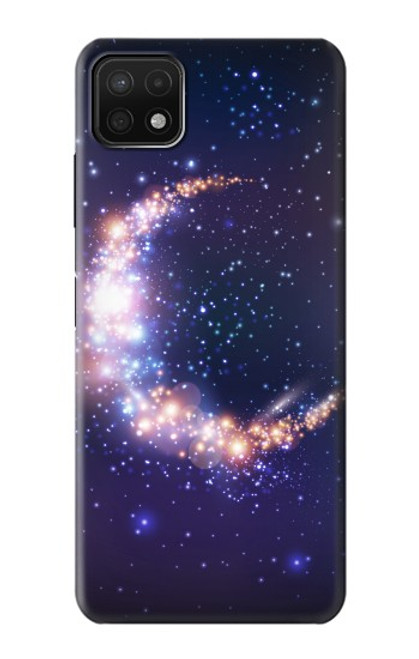 W3324 Crescent Moon Galaxy Hard Case and Leather Flip Case For Samsung Galaxy A22 5G