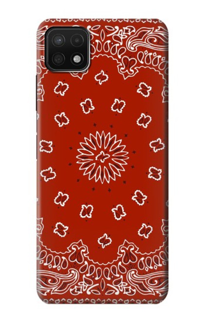 W3355 Bandana Red Pattern Hard Case and Leather Flip Case For Samsung Galaxy A22 5G