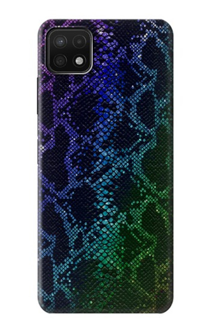 W3366 Rainbow Python Skin Graphic Print Hard Case and Leather Flip Case For Samsung Galaxy A22 5G