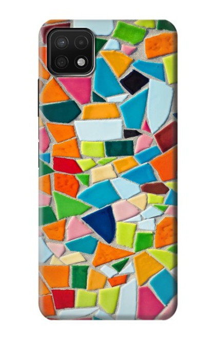 W3391 Abstract Art Mosaic Tiles Graphic Hard Case and Leather Flip Case For Samsung Galaxy A22 5G