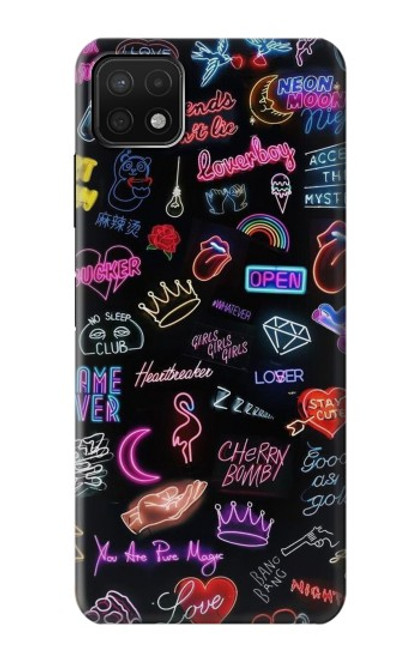 W3433 Vintage Neon Graphic Hard Case and Leather Flip Case For Samsung Galaxy A22 5G