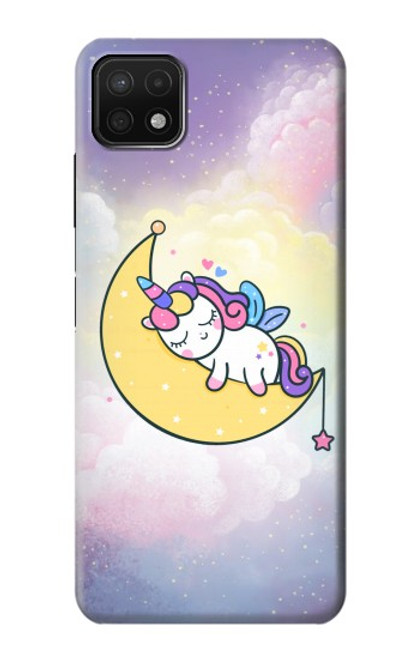 W3485 Cute Unicorn Sleep Hard Case and Leather Flip Case For Samsung Galaxy A22 5G