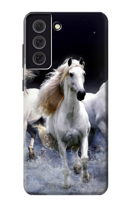 W0246 White Horse Hard Case and Leather Flip Case For Samsung Galaxy S21 FE 5G