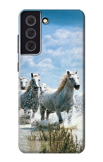 W0250 White Horse 2 Hard Case and Leather Flip Case For Samsung Galaxy S21 FE 5G