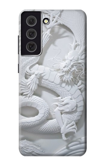 W0386 Dragon Carving Hard Case and Leather Flip Case For Samsung Galaxy S21 FE 5G