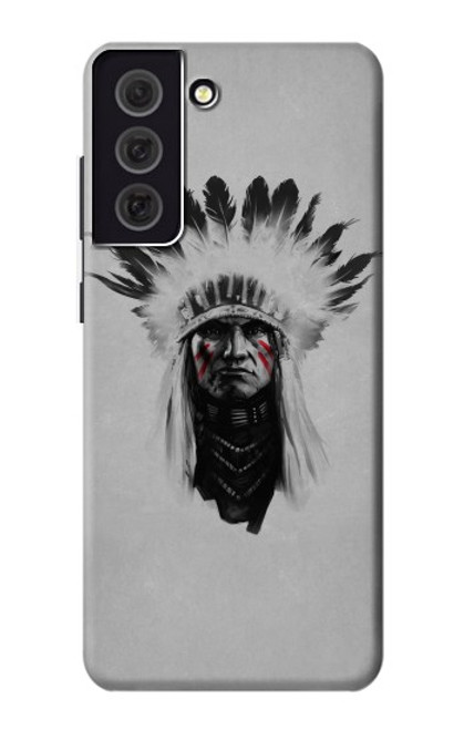 W0451 Indian Chief Hard Case and Leather Flip Case For Samsung Galaxy S21 FE 5G