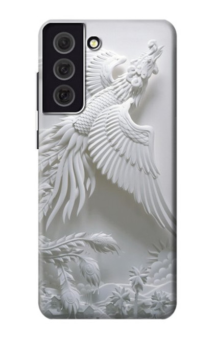 W0516 Phoenix Carving Hard Case and Leather Flip Case For Samsung Galaxy S21 FE 5G