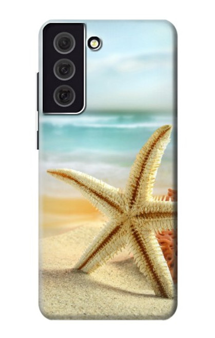 W1117 Starfish on the Beach Hard Case and Leather Flip Case For Samsung Galaxy S21 FE 5G